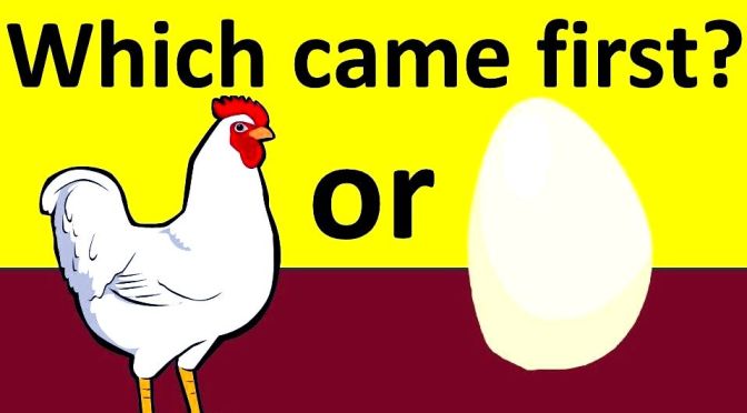 Chicken or Egg with caption